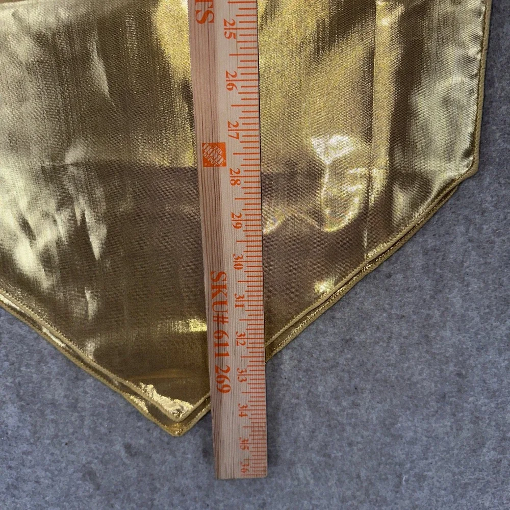 VTG Gold Metallic Shimmer Table Runner Pointed Ends Glam Christmas Decor